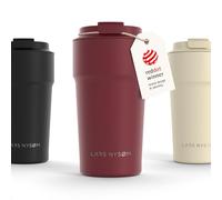 LARS NYSØM Taza térmica café para llevar 500ml | Travel Mug 0,5 L con aislante | Base de silicona antideslizante | Travel Mug de Acero Inoxidable para Café y Té (Berry Red - Powder, 500ml)