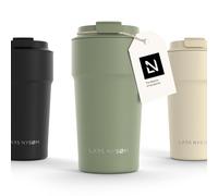 LARS NYSØM Taza térmica café para llevar | Termo Café para llevar de 0,5 litros con aislante | Travel Mug de Acero Inoxidable a Prueba de Fugas para la Bebida Caliente y el Té (Sage Green, 500ml)