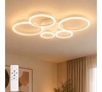 LASANYA Plafón LED Salón 72W Regulable 3000K-6500K, Mando a Distancia | 7000 lm, CRI 90+, brillo 10%-100%, memoria, sin parpadeo, 100 × 68 × 9 cm, ideal para dormitorio, comedor y salón