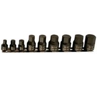 Laser 5666 Low Profile Impact AF Hex Socket bit Set 1/4" D, 3/8" D 9pc