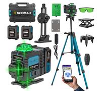 Láser de alineación con trípode - Rotación de 360 grados - Láser de línea verde de 4 x 360° - Nivel