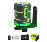 Láser de línea cruzada verde, 360°, horizontal, autonivelante, con 4 niveles de brillo