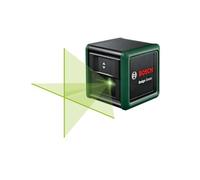 Láser de líneas cruzadas Quigo Green de Bosch con abrazadera universal MM 2 (láser verde para mejor visibilidad, carcasa de plástico reciclado, en caja para e-commerce)