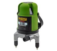 Láser de líneas y líneas cruzadas a batería Procraft LE-5D, 3,7 V, 50 m, verde, autonivelante + batería integrada de 2,0 Ah + funda