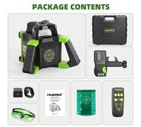 Láser rotatorio electrónico, con nivelación automática, láser rotatorio verde, con líneas de referencia, incluye receptor y control remoto