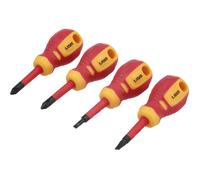 Laser Tools Delgado Stubby Aislado Destornilladores Set 4pc 8491