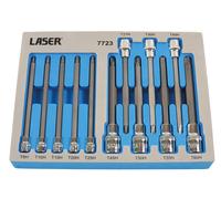 Laser Tools Largo Seguro Torx Llave de Vaso Juego 0.6cmD, 1cmD, 1.3cmD 7723