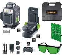 Laserliner PocketPlane, alcance de 30 metros, precisión de 0,3 mm/m, inclinación de 3,5°, longitud de onda de 515 nm, nivel horizontal, 515 nm (potencia < 1 mW)