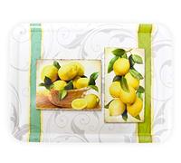 Lashuma bandeja grande para servir 50 x 37 cm, bandeja rectangular decorativa, diseño: árbol de cítricos, bandeja de jardín ligera y de