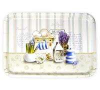Lashuma Bandeja rectangular para tartas de 45 x 31 cm, impresión: oasis de playa, bandeja de comedor de Italia, bandeja de postre portátil