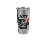 Last Day Of School 2026 Student Teacher Graduation Vaso térmico de acero inoxidable de doble pared