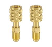 lasuroa 2uds Adaptador R410A para Sistema Minisplit, Conector Hembra SAE de 5/16" Macho SAE 1/4" Adaptador Puerto Vacío Carga Recto para Sistemas Climatización HVAC Refrigeración