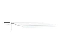 LASWWQMRF Toldo eléctrico con brazo articulado, color blanco, 5 x 3,5 m | Protección solar flexible para terrazas y jardines con mando a distancia, manivela y media caja de metal resistente.