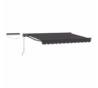 LASWWQMRF Toldo eléctrico de cassette, antracita, gris, 3,5 x 2,5 m | Parasol eléctrico con mando a distancia y manivela para patios y jardines con diseño de media caja.