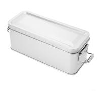 Lata de almacenamiento de metal rectangular reutilizable con sello hermético para conservar productos horneados y dulces de té Construcción de hojalata de larga duración (S)