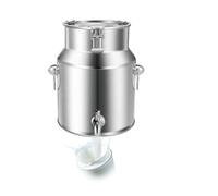 Lata de leche de 14 litros con grifo y tapa hermética, almacenamiento multiusos para leche, vino, aceite, contenedor de transporte portátil para el hogar, cocina y actividades al aire libre