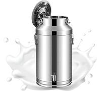 Lata de Leche de Acero Inoxidable 201 con Tapa y espita con Sello de Silicona, Cubo para Vino, Jarra, Cubo para Leche, Mango portátil, fácil de Transportar, 9L (5L)
