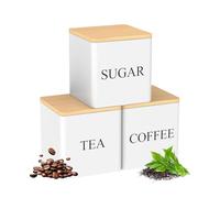 Lata de té hermética: 3 unidades de azucarero de 500 ml, juego de latas de cocina Para panaderías aficionadas, amantes de las bebidas, propietarios, inquilinos, encimeras de cocina, despensas, casas