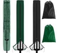 LATERN 2 Piezas Fundas para Tendedero Rotativa, 165CM x 16CM x 16CM Funda Resistente Impermeable con Cremallera y Bolsa para Tendedero de Ropa de Exterior, Sombrilla de Jardín (Negro y Verde)