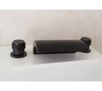 Latón aceitado Bronce Grifo de baño bañera Cascada bañera Mezclador con Ducha de Mano 3 manijas 5 Agujeros 5 unids/Set - (Color: Juego de 3 Piezas)