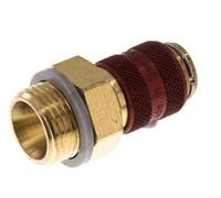 Latón DN 5 Rojo Enchufe de acoplamiento de aire G 3/8 pulgadas Macho