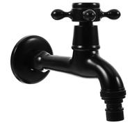 Latón Negro Grifo Antiguo de Pared, Fácil de Instalar, para Lavadora | Antifugas y Resistente, Reemplazo Sencillo, Montaje Mural, Acabado Negro para Baño, Jardín y Piscina