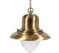 Latón Pendelleuchte Exterior IP23 Cristal Pantalla Elegante Ø36cm Terraza Balcón