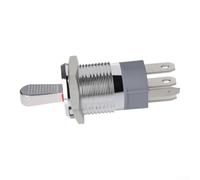 Latón resistente para interruptor de palanca de 16 mm, 10 A, 12 V CC | Diseño SPST de 2 pines, capacidad de carga de 10 A, acción de autobloqueo seguro, para una fácil instalación de panel de 16