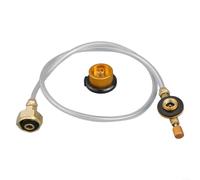 LatoYard Adaptador de gas para acampar al aire libre, conector de recarga de cobre para cilindros planos de GLP, accesorio de válvula de llenado de estufa
