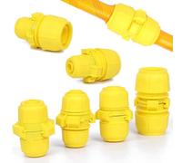 LatoYard Adaptador de manguera de garra giratoria de conexión rápida con almohadilla de cuero de 12, 34, 1, 12 pulgadas, riego al aire libre, color amarillo