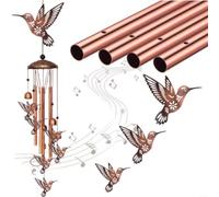 LatoYard Campanas de viento de 34 pulgadas, campanilla de metal hecha a mano con 6 tubos para patio trasero, porche, césped, decoración de sonido relajante de la naturaleza (2)
