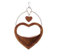 LatoYard Cesta colgante decorativa de metal en forma de corazón, resistente a la intemperie, para plantas o pájaros, jardín, patio, hogar (estilo B)