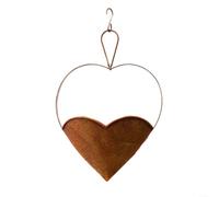 LatoYard Cesta colgante decorativa de metal en forma de corazón, resistente a la intemperie, para plantas o pájaros, jardín, patio, hogar (estilo A)