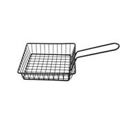 LatoYard Cesta de acero inoxidable para freír, soporte cuadrado para patatas fritas con asa, pollo frito y aperitivos, herramienta de cocina, cafetería y camping al aire libre