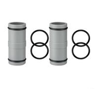 LatoYard Conector de manguera de piscina de 32 mm, ajuste recto de polipropileno resistente con junta tórica de goma para una fácil instalación (2 piezas)