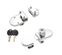 LatoYard Cristal de seguridad para cerradura de puerta, sin necesidad de taladrar, aleación de zinc, cerradura de vitrina con llaves únicas, tiendas minoristas, color plateado