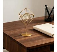 LatoYard Elegante escultura geométrica abstracta de hierro, decoración de metal, sala de estar, dormitorio, estudio, oficina, oro soldado a mano, acento para el hogar