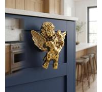 LatoYard Elegante tirador de puerta de latón plateado dorado contemporáneo | Tirador moderno de latón con acabado plateado y dorado, 6 cm