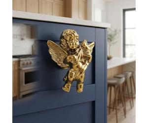 LatoYard Elegante tirador de puerta de latón plateado dorado contemporáneo | Tirador moderno de latón con acabado plateado y dorado, 6 cm