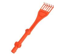 LatoYard Herramienta giratoria de limpieza de drenaje, rastrillo ajustable para canalones para eliminar desechos, equipo portátil ligero, mantenimiento de bajante de techo, patio, color naranja