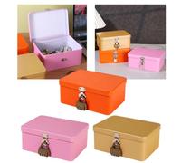 LatoYard Iron Lock Box - Caja de seguridad pequeña de 17,5 cm para guardar | Elegante caja de almacenamiento de metal con cerradura para almacenamiento compacto y seguro, escritorio de oficina en casa