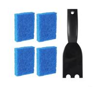 LatoYard Juego de limpieza de barbacoa de 5 piezas con raspador de nailon y 4 esponjas para parrillas George Foreman para interiores y exteriores