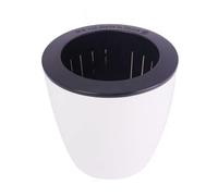 LatoYard Maceta redonda de riego automático para maceta de plástico con almacenamiento de agua, escritorio de oficina, 130 mm