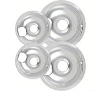 LatoYard Sartenes de goteo de gas de repuesto para modelos W10196406 y W10196405, acabado cromado, incluye dos bandejas de 6 pulgadas y dos de 8 pulgadas