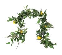LatoYard Vid de limón artificial verde de 180 cm, sauce sintético para guirnalda de hojas con detalles de frutas, decoración del hogar, decoración realista de plantas colgantes