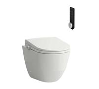 Laufen Cleanet Pro - Bidé electrónico con cerámica, suspendido, sin borde, SoftClose, blanco H601890000S002
