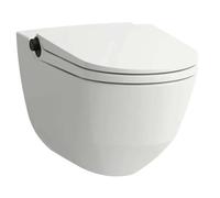 Laufen Cleanet Riva - Bidé electrónico con cerámica, de pared, Rimless, SoftClose, blanco mate/negro mate H8206917650001