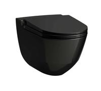 Laufen Cleanet Riva - Bidé electrónico con cerámica, de pared, Rimless, SoftClose, negro brillante/negro mate H8206910600001