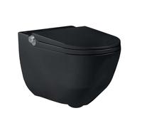 Laufen Cleanet Riva - Bidé electrónico con cerámica, Rimless, SoftClose, LCC, negro mate H8206917160001