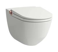Laufen Cleanet Riva - Bidé electrónico de cerámica, de pared, Rimless, SoftClose, LCC, blanco/oro rosa pulido H8206914030001